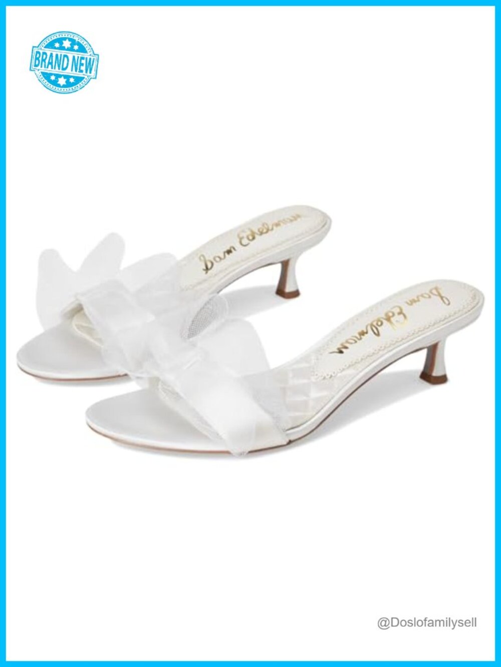 Kitten Heel Tulle Bow Slide Sandals for Wedding Elegant Open Toe